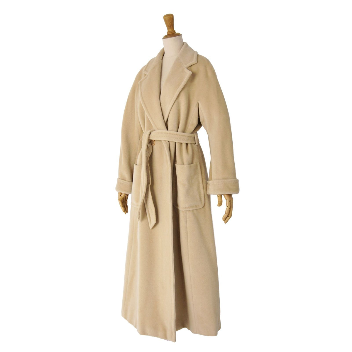 Max Mara Coat Long with Belt Wool Cashmere Beige — view 4