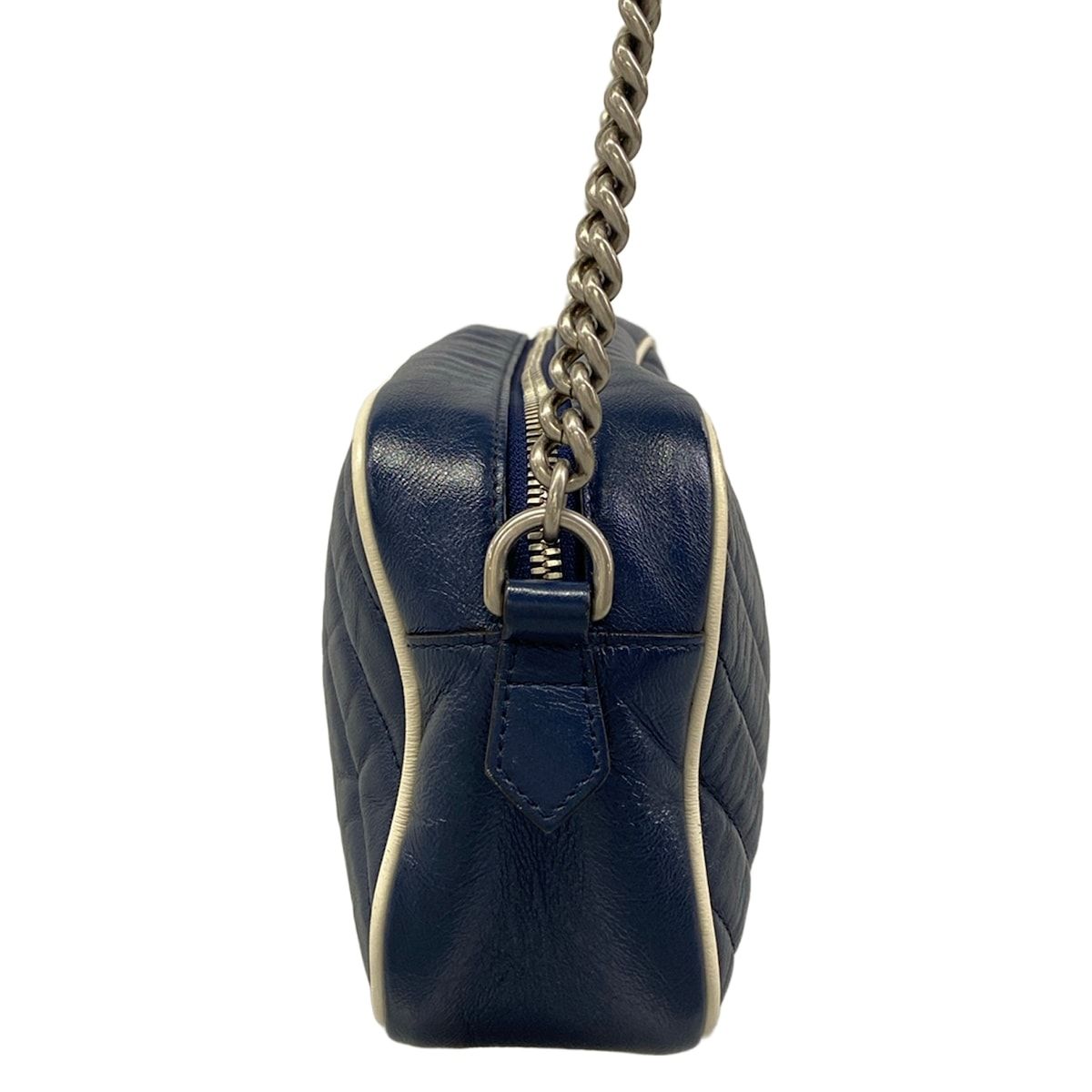 Gucci Shoulder Bag GG Marmont Navy Leather — view 4