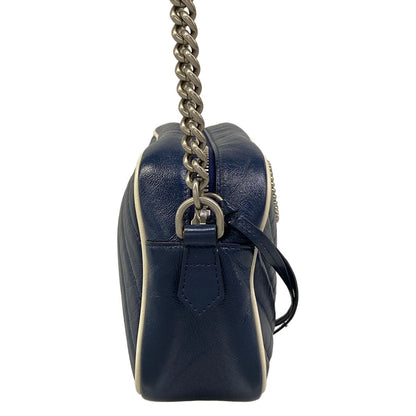 Gucci Shoulder Bag GG Marmont Navy Leather — view 2