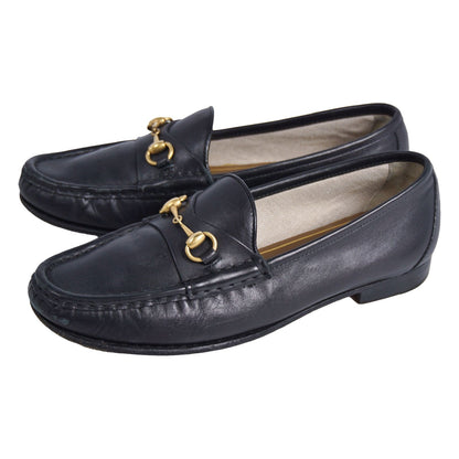 Gucci Loafers Moccasins Horsebit Leather Shoes Black — view 2