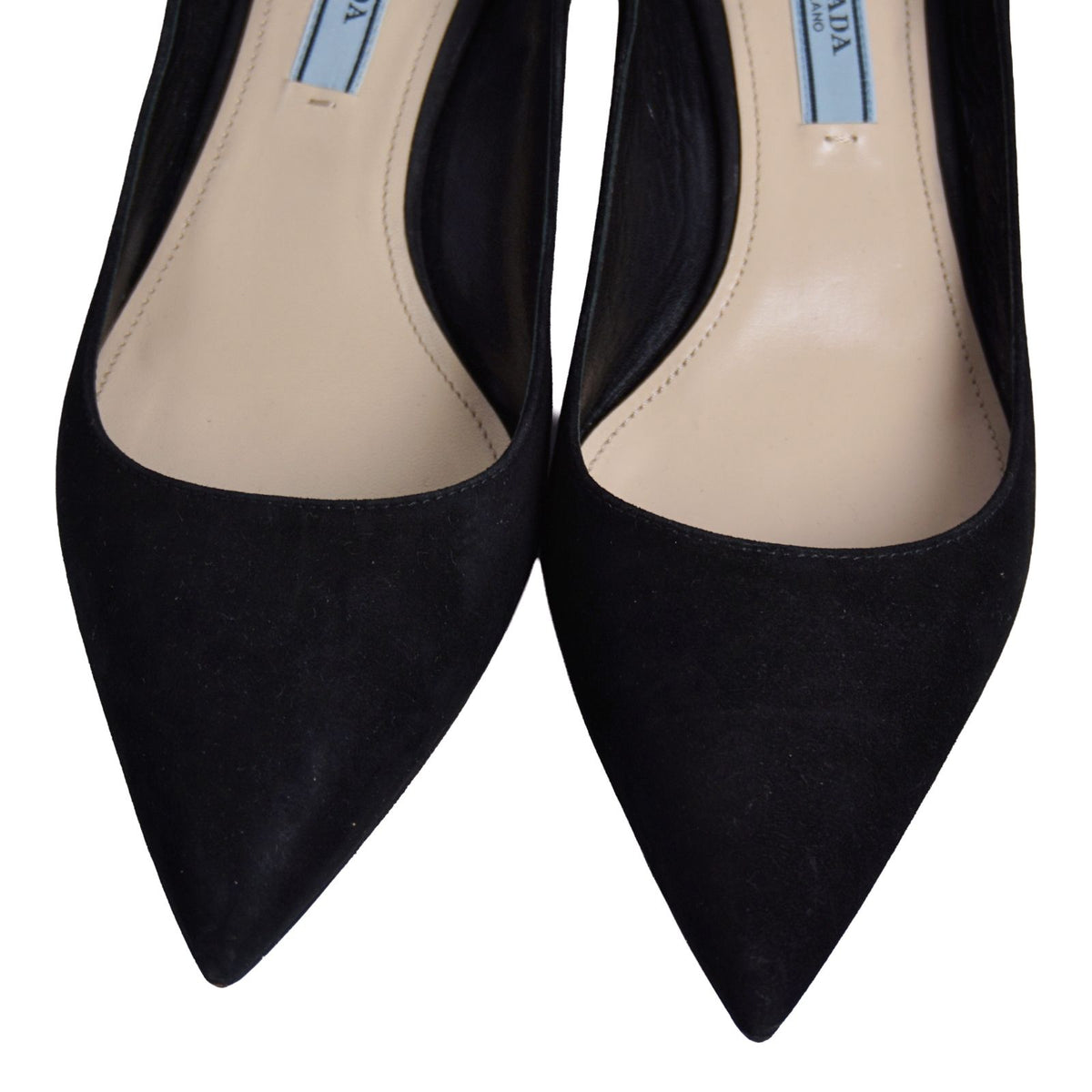 Prada Pumps Bijou Decoration Heels Shoes Suede Black — view 4