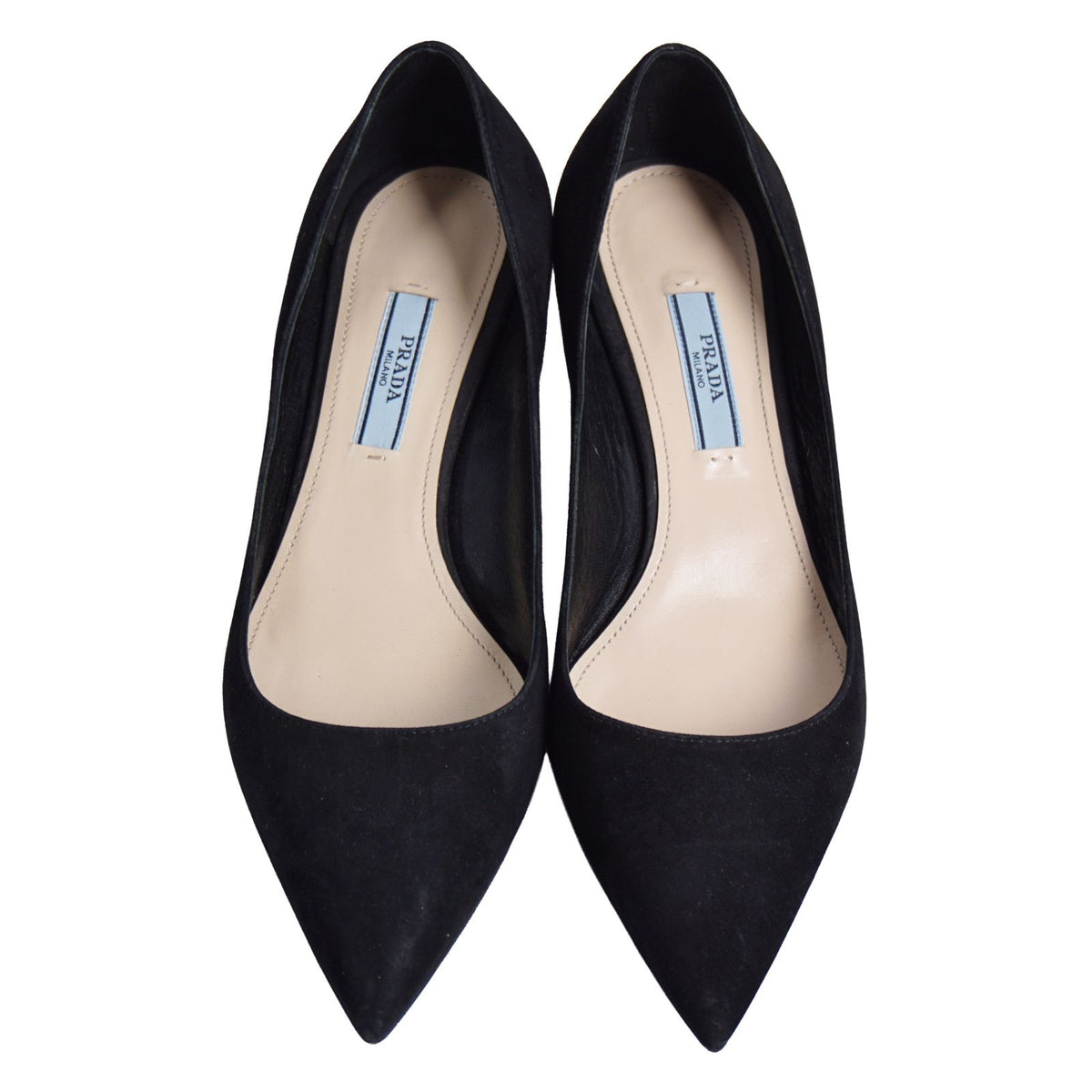 Prada Pumps Bijou Decoration Heels Shoes Suede Black — view 5