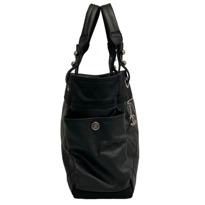 Chanel Tote Bag Paris Biarritz GM Black Silver Leather — view 2