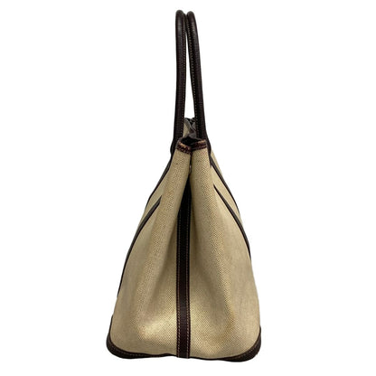 Hermes Tote Bag Garden Party PM Beige Dark Brown Leather — view 4