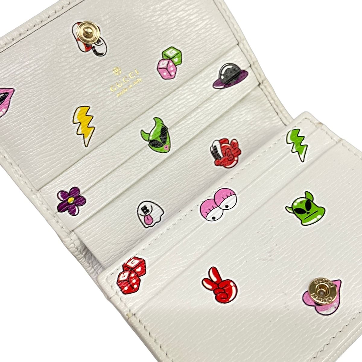 Gucci Bifold Wallet Beige White Hattie Stewart Collaboration Leather — view 3