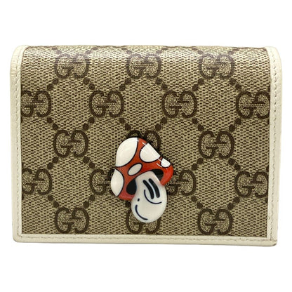 Gucci Bifold Wallet Beige White Hattie Stewart Collaboration Leather