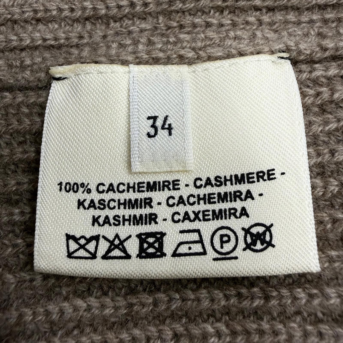 Hermes Cashmere 100% Silver Sellier High Neck Long Sleeve Knit Dress Brown 34 — view 7