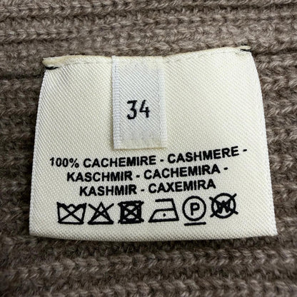 Hermes Cashmere 100% Silver Sellier High Neck Long Sleeve Knit Dress Brown 34 — view 7