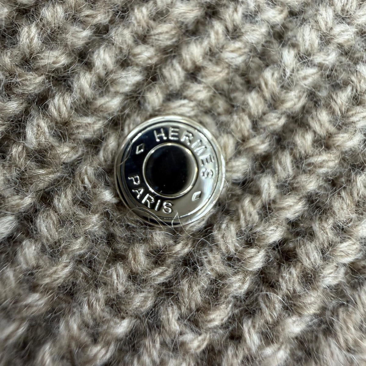 Hermes Cashmere 100% Silver Sellier High Neck Long Sleeve Knit Dress Brown 34 — view 5