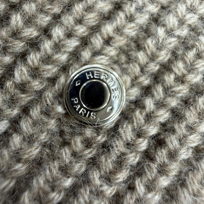 Hermes Cashmere 100% Silver Sellier High Neck Long Sleeve Knit Dress Brown 34 — view 5
