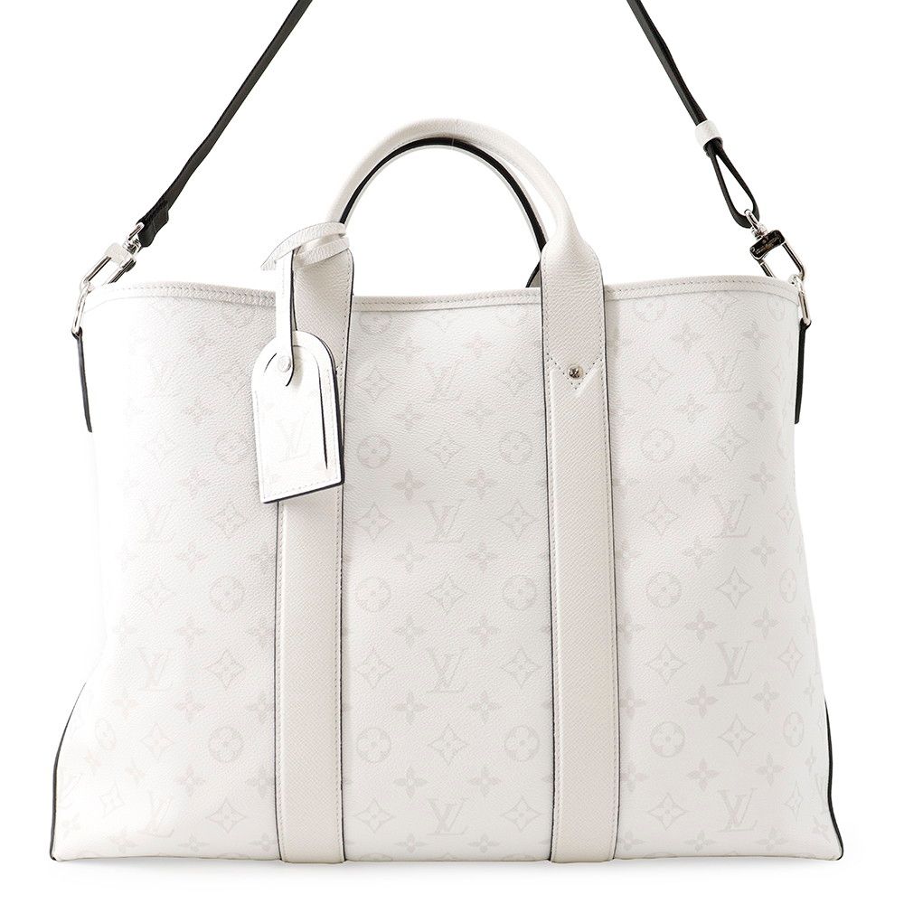 Louis Vuitton Tote Bag Monogram Taiga Weekend NM 2-Way White Taigarama