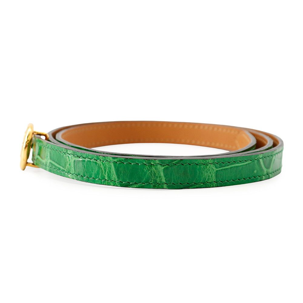 Hermes Belt Sellier Cactus Gold Porosus Leather — view 2