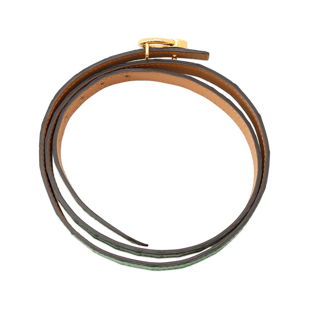 Hermes Belt Sellier Cactus Gold Porosus Leather — view 3