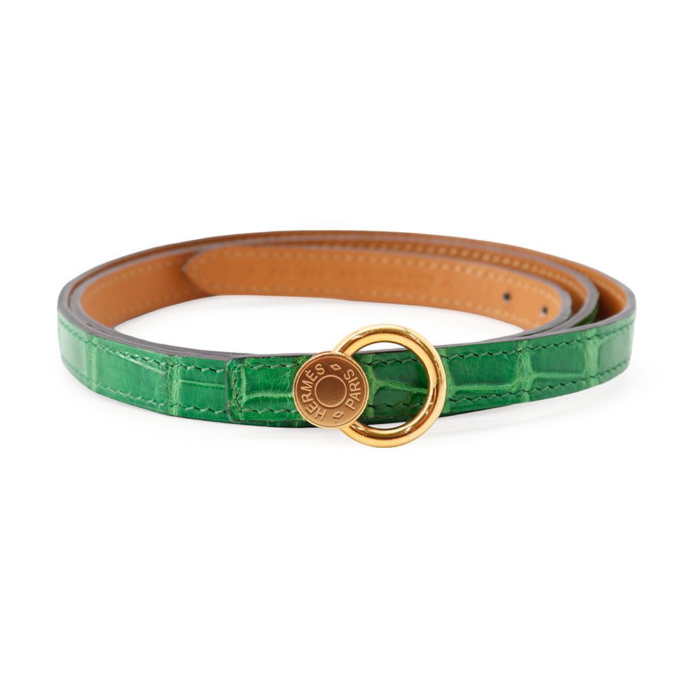 Hermes Belt Sellier Cactus Gold Porosus Leather