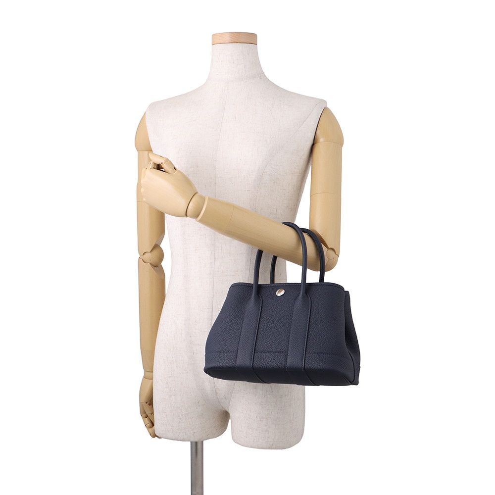 Hermes Tote Bag Neo Garden 23 Party Bleu Nuit Silver Togo — view 4