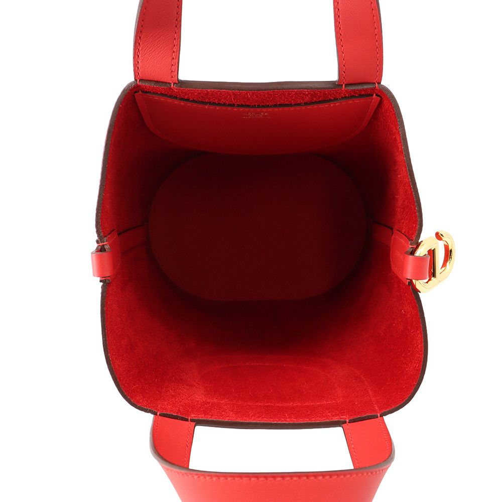 Hermes Tote Bag in the Loop 18 Rouge Casaque Gold Taurillon Clemence Swift — view 5