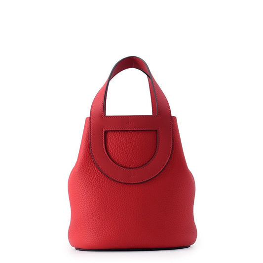 Hermes Tote Bag in the Loop 18 Rouge Casaque Gold Taurillon Clemence Swift