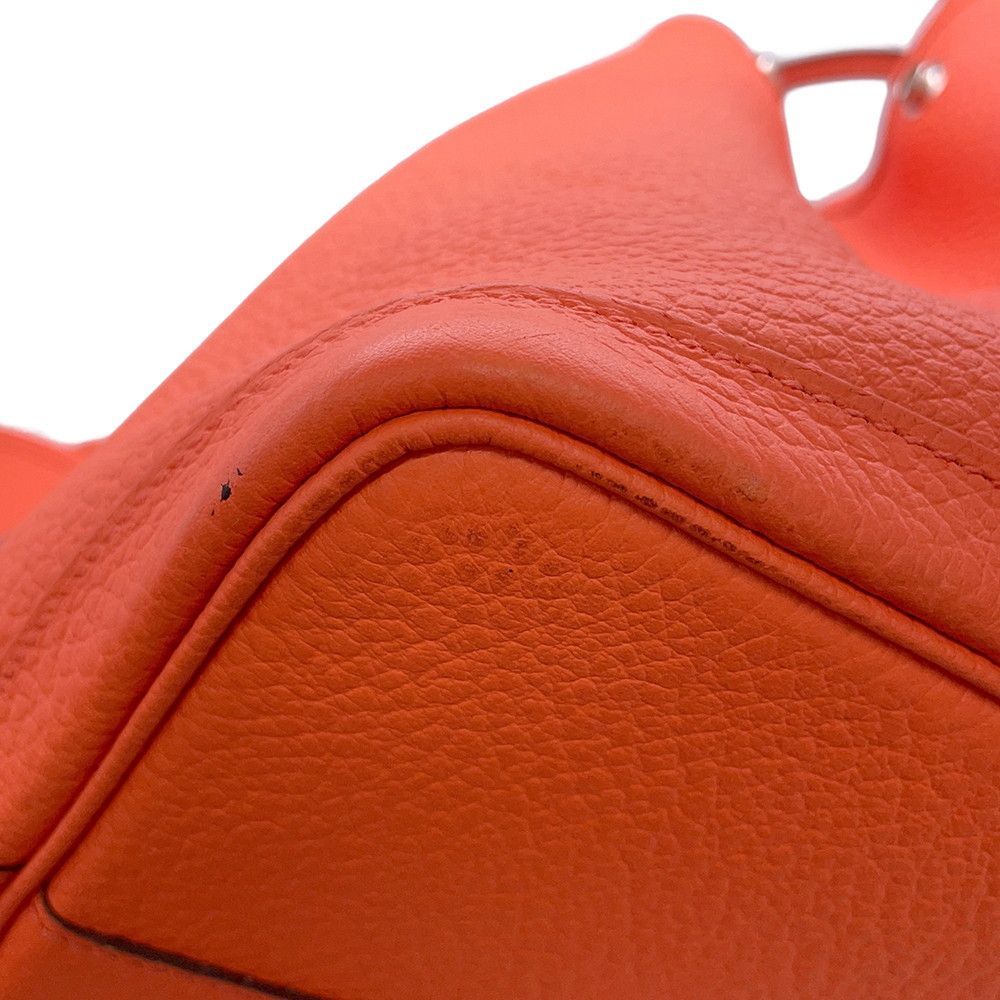 Hermes Tote Bag Garden Party PM Buckle Workshop Orange Poppy Silver Country — view 6