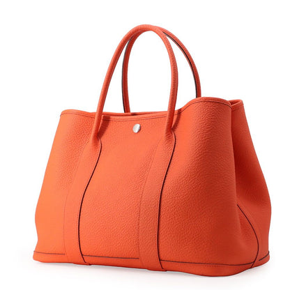 Hermes Tote Bag Garden Party PM Buckle Workshop Orange Poppy Silver Country — view 2