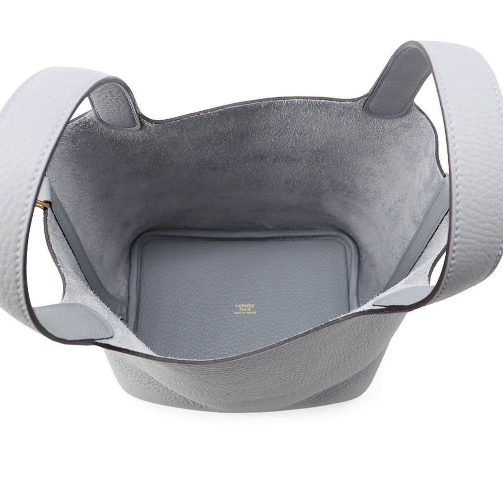 Hermes Handbag Picotin Lock PM Gray Pantin Gold Taurillon Clemence — view 5