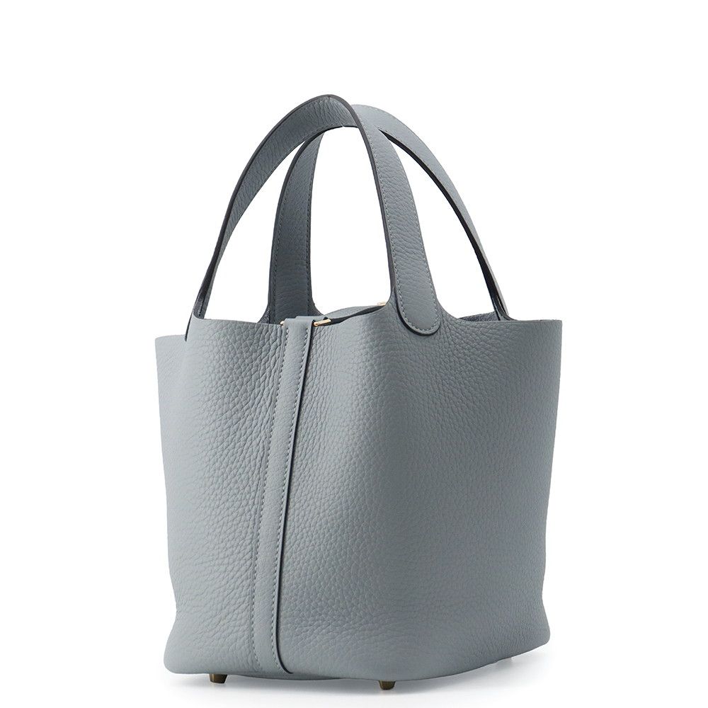 Hermes Handbag Picotin Lock PM Gray Pantin Gold Taurillon Clemence — view 2