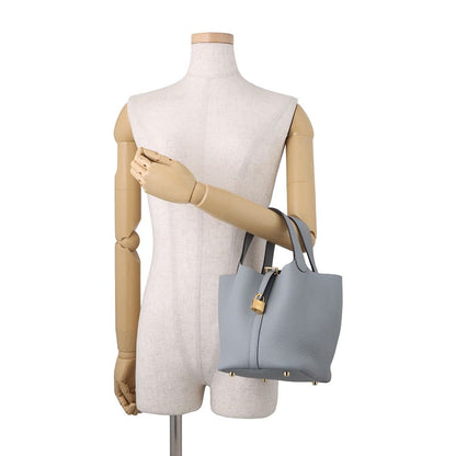 Hermes Handbag Picotin Lock PM Gray Pantin Gold Taurillon Clemence — view 4