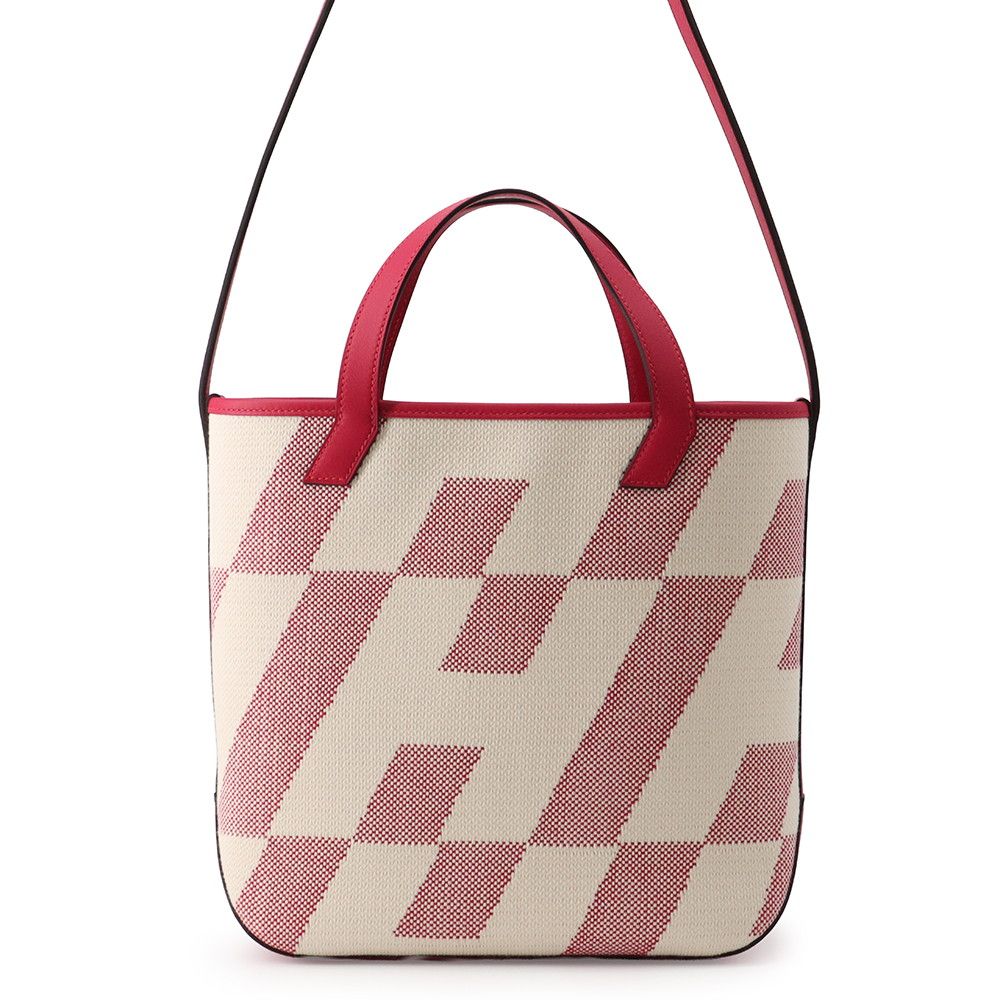 Hermes Tote Bag H Ambie PM Framboise Toile H Swift 2-Way