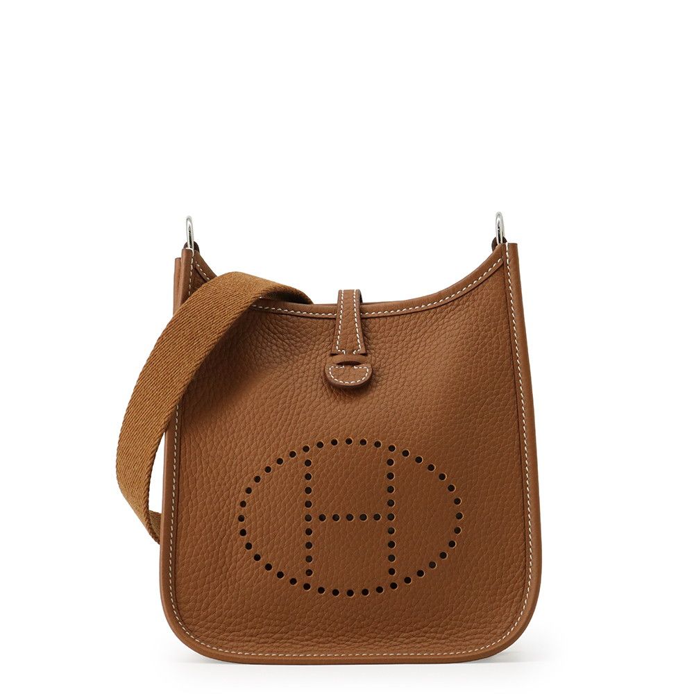 Hermes Shoulder Bag Evelyne TPM 111 Amazon Gold Silver Taurillon Clemence