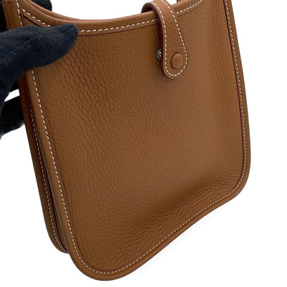 Hermes Shoulder Bag Evelyne TPM 111 Amazon Gold Silver Taurillon Clemence — view 7