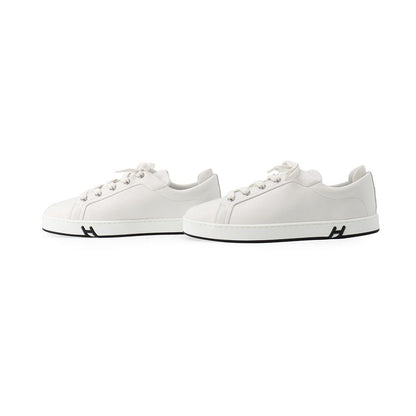 Hermes Sneakers Kid Leather Shoes White Black — view 2