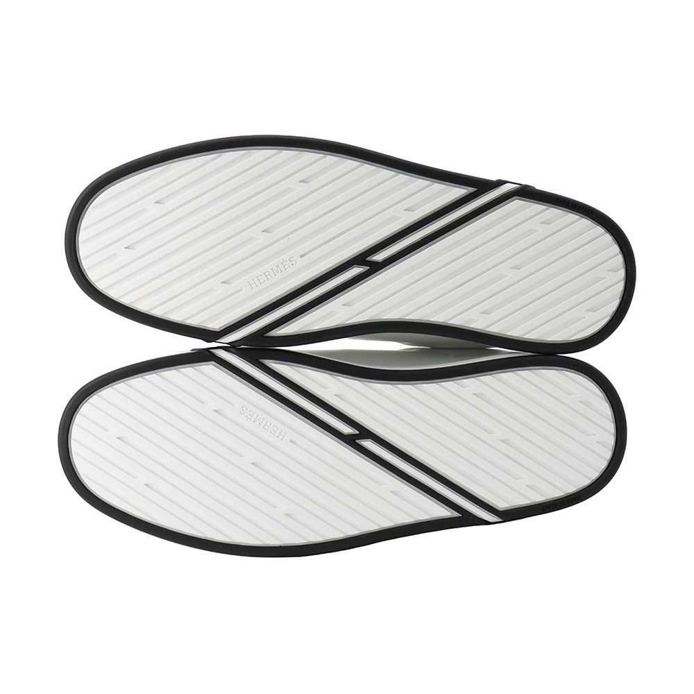 Hermes Sneakers Kid Leather Shoes White Black — view 4