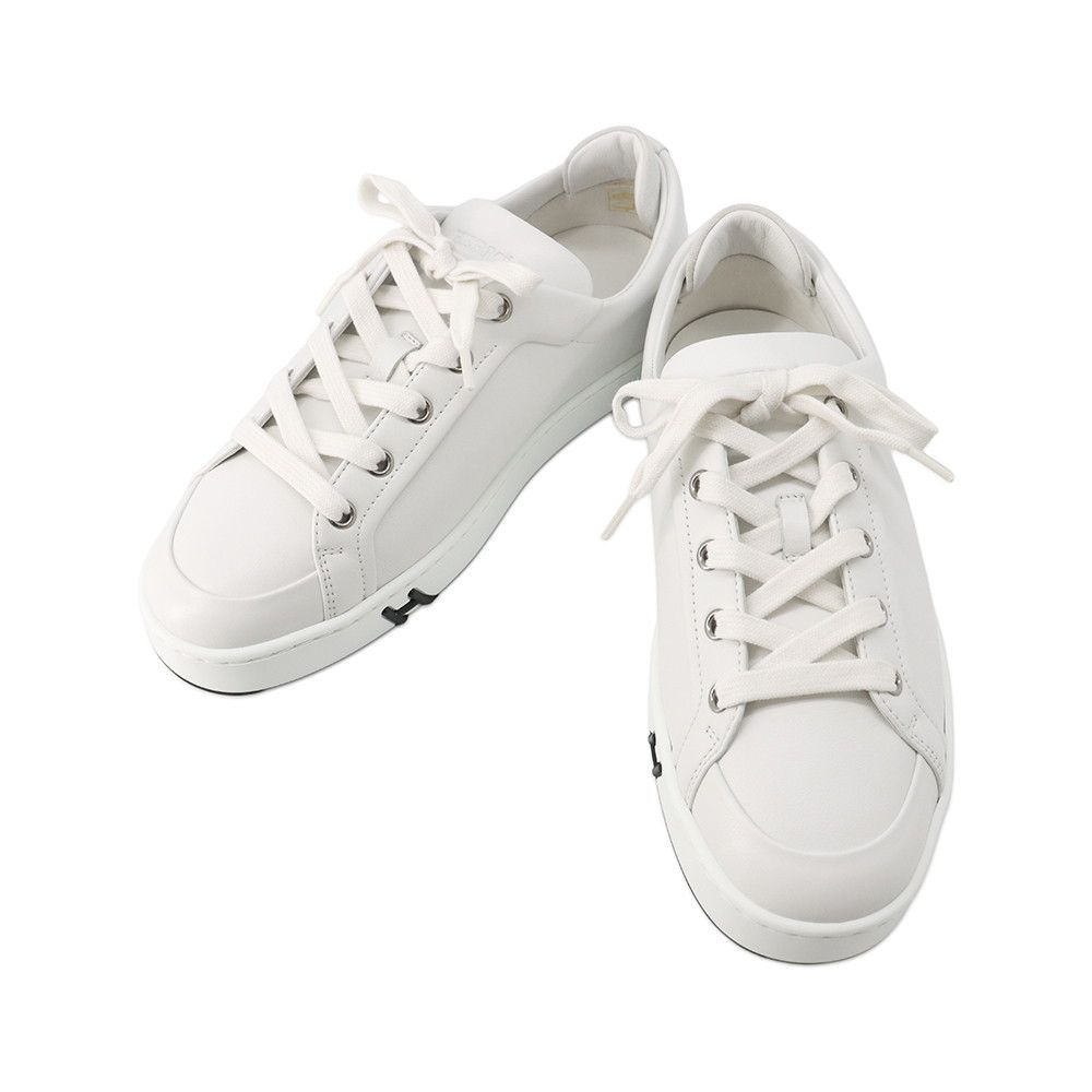 Hermes Sneakers Kid Leather Shoes White Black