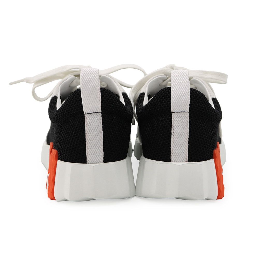 Hermes Sneakers Bounding Mesh Leather Shoes Black White — view 3
