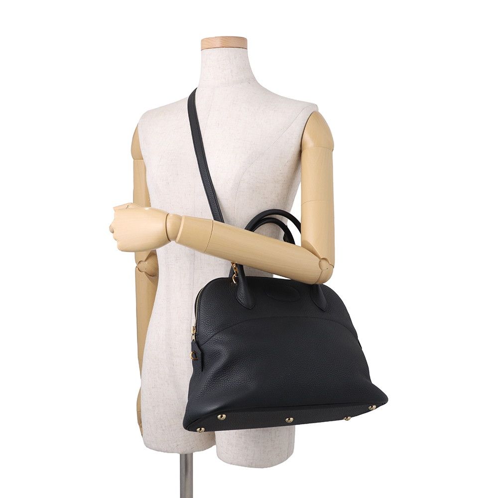 Hermes Handbag Bolide 31 Black Gold Taurillon Clemence 2-Way — view 5