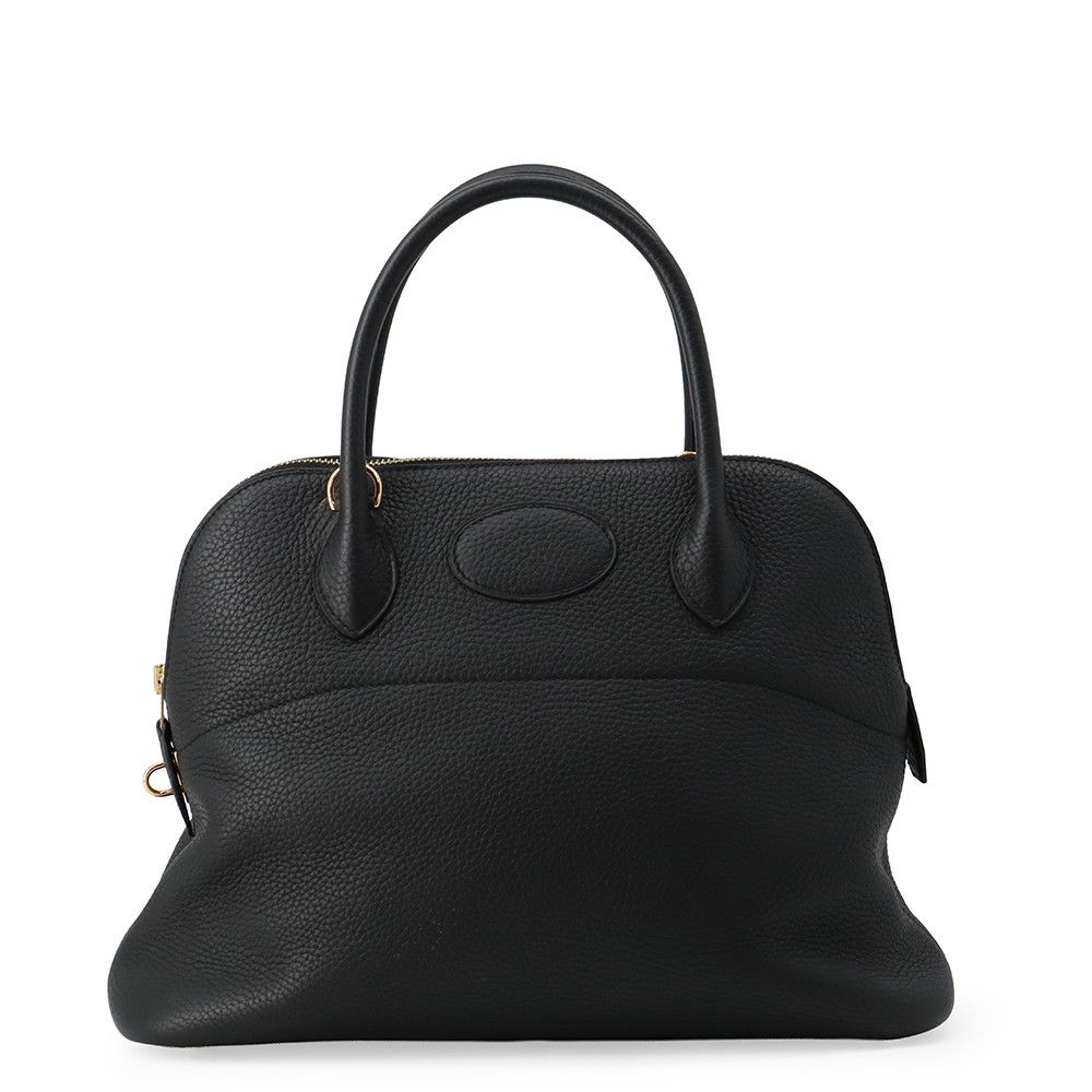 Hermes Handbag Bolide 31 Black Gold Taurillon Clemence 2-Way