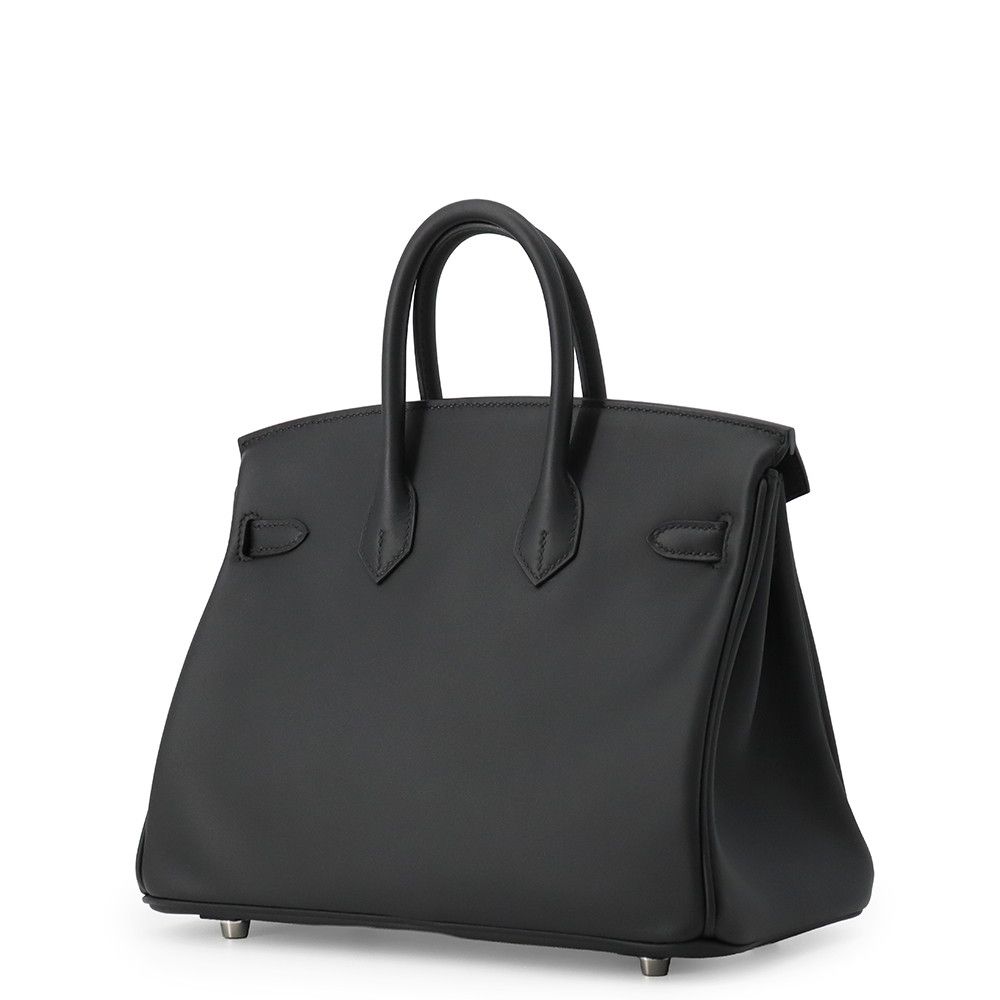 Hermes Birkin 25 Black Silver Swift Handbag — view 2