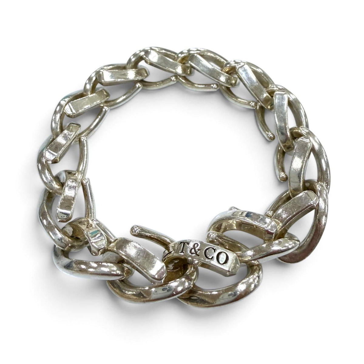 Tiffany & Co Forge Large Link 925 Bracelet 18 Slender