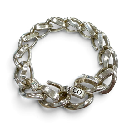 Tiffany & Co Forge Large Link 925 Bracelet 18 Slender