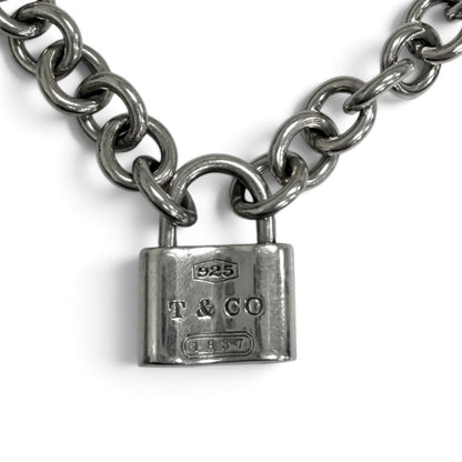 Tiffany & Co 1837 Rock Donut Link 925 Sterling Silver Choker Necklace
