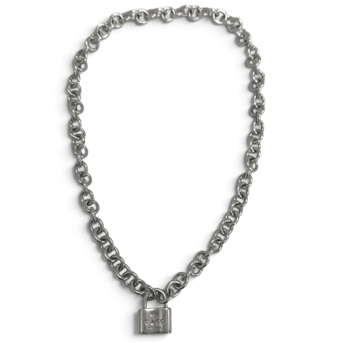 Tiffany & Co 1837 Rock Donut Link 925 Sterling Silver Choker Necklace — view 3