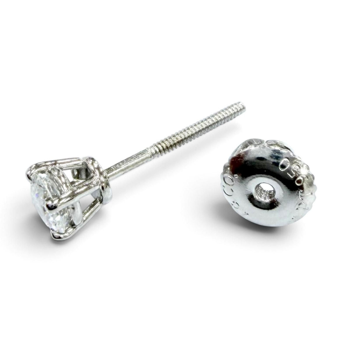 Tiffany & Co Vintage Stud Diamond Earrings — view 4