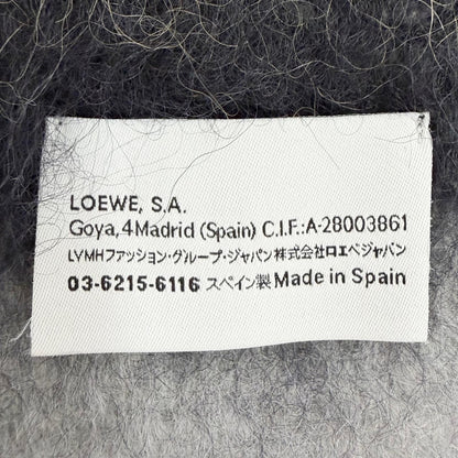 Loewe Mohair Wool Anagram Leather Patch Border Pattern Fringe Long Scarf — view 7