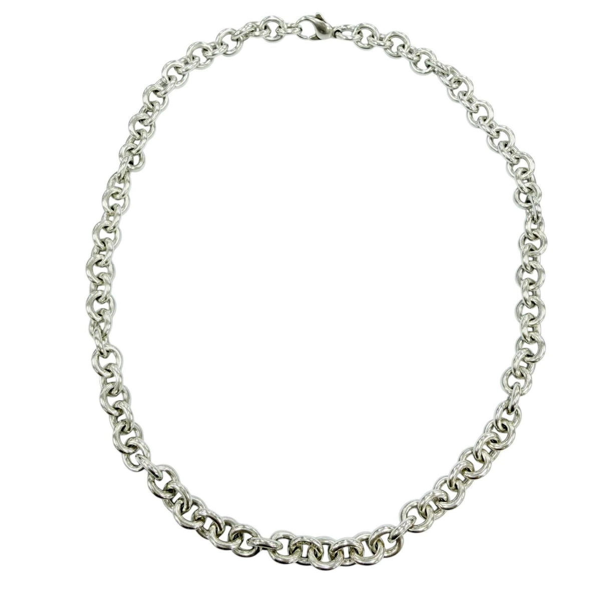 Tiffany & Co Vintage 925 Donut Oval Link Necklace Silver