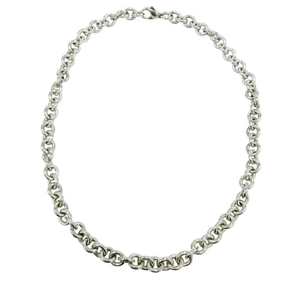 Tiffany & Co Vintage 925 Donut Oval Link Necklace Silver