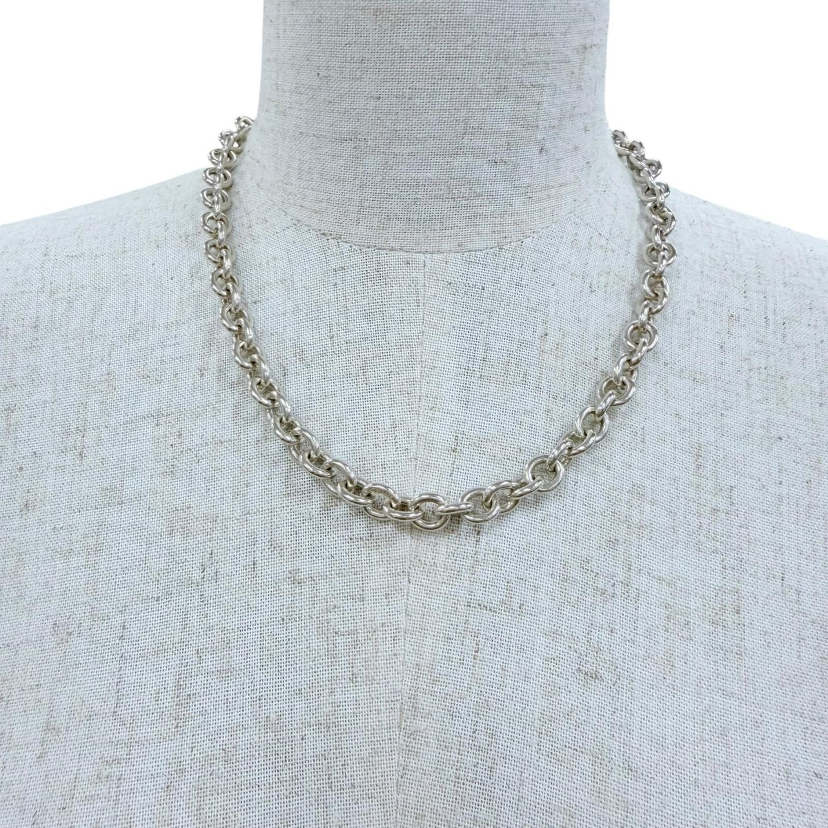 Tiffany & Co Vintage 925 Donut Oval Link Necklace Silver — view 2