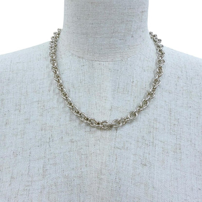 Tiffany & Co Vintage 925 Donut Oval Link Necklace Silver — view 2