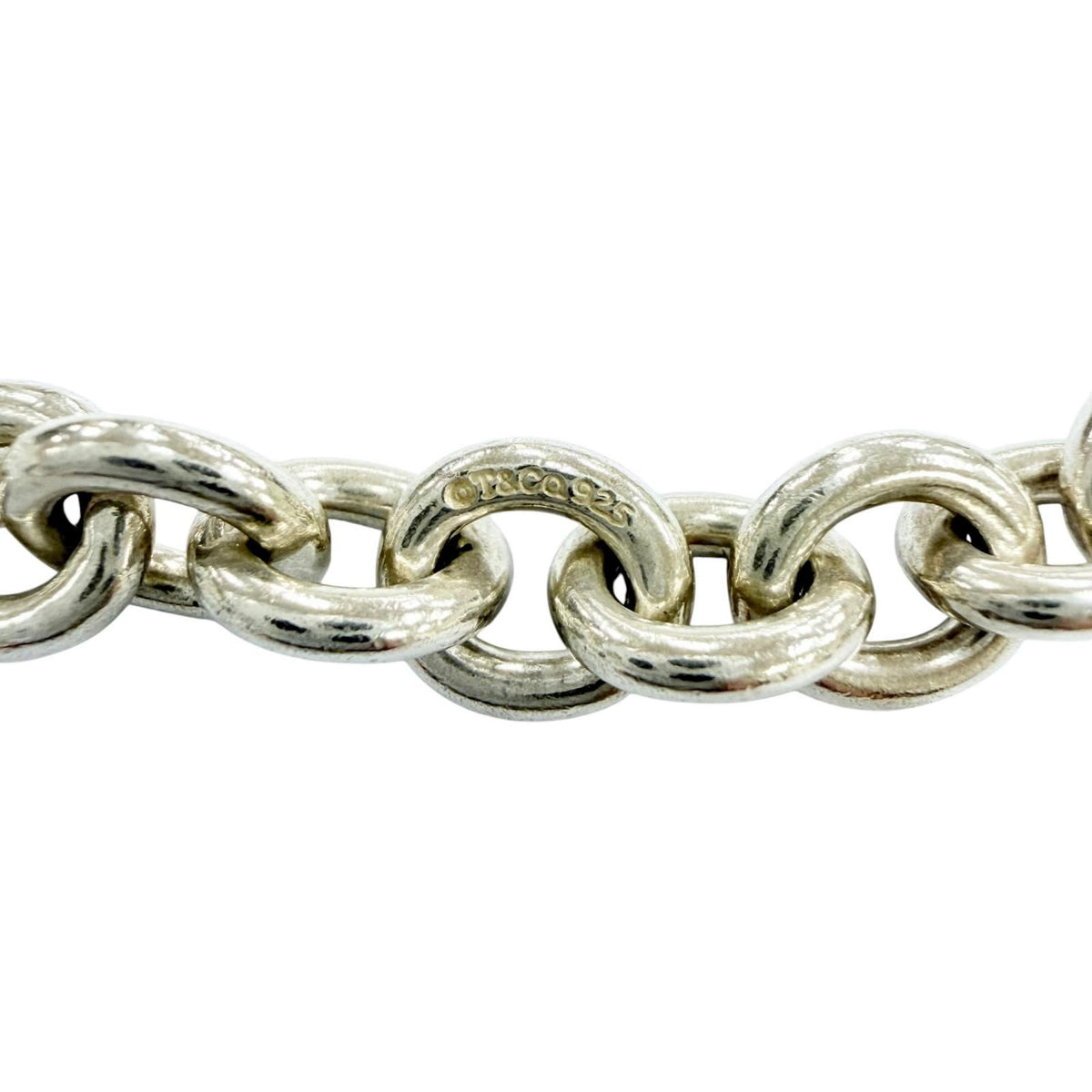Tiffany & Co Vintage 925 Donut Oval Link Necklace Silver — view 5