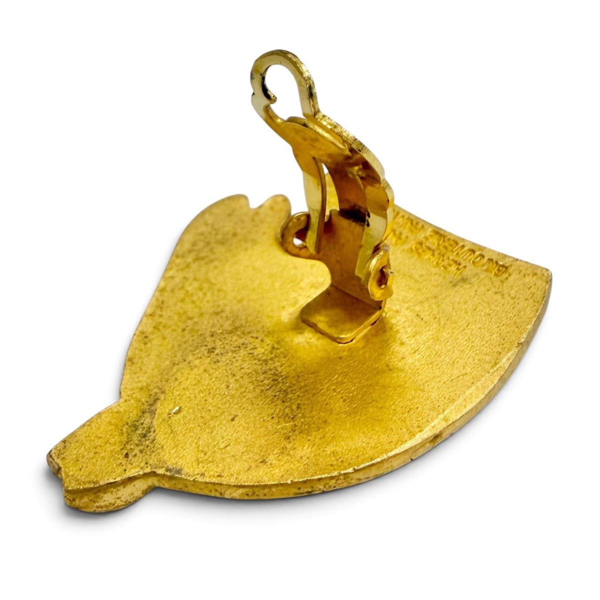 Hermes Vintage Cheval Horse Head Earrings for Both Ears Gold Heavy Feeling — view 4
