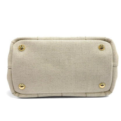 Prada Canapa Licamo Jardiniere Linen Blend Mini Handbag Natural — view 6