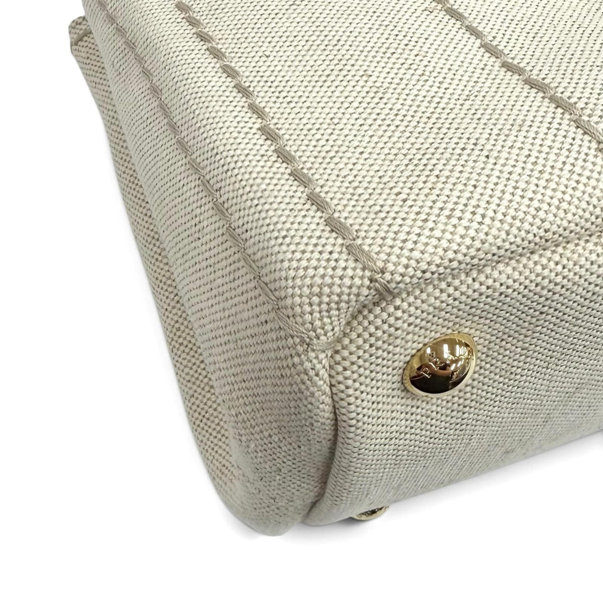 Prada Canapa Licamo Jardiniere Linen Blend Mini Handbag Natural — view 8